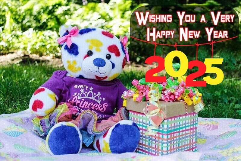 Romantic New Year 2025 Love Quote from Teddy bear