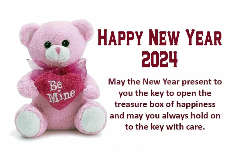 Teddy Bear New Year 2024 greeting image