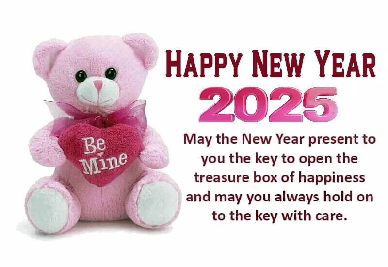 Teddy Bear New Year 2025 greeting image