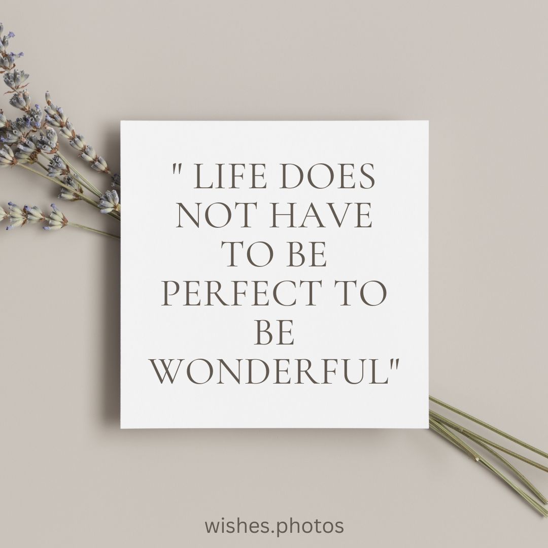 Life Does Not Have To Be Perfect To Be Wonderful 