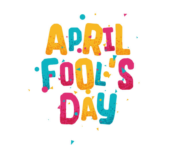 April Fools Day Greeting Card, Colorful Text Lettering