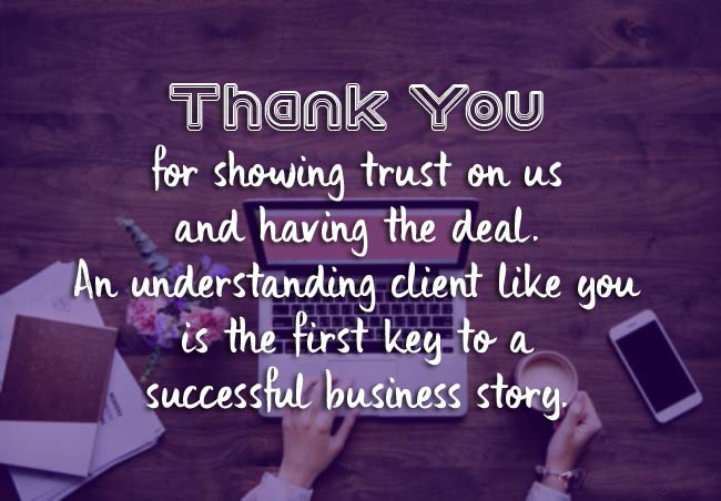 Business Thank You Messages To Clients Or Service Provider
