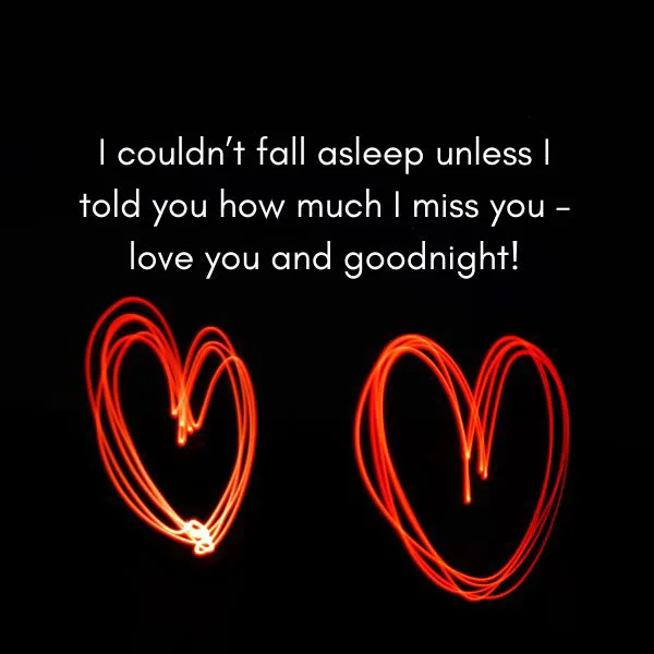 I couldnt fall asleep unless i told you how much i miss you _ Love you and good night