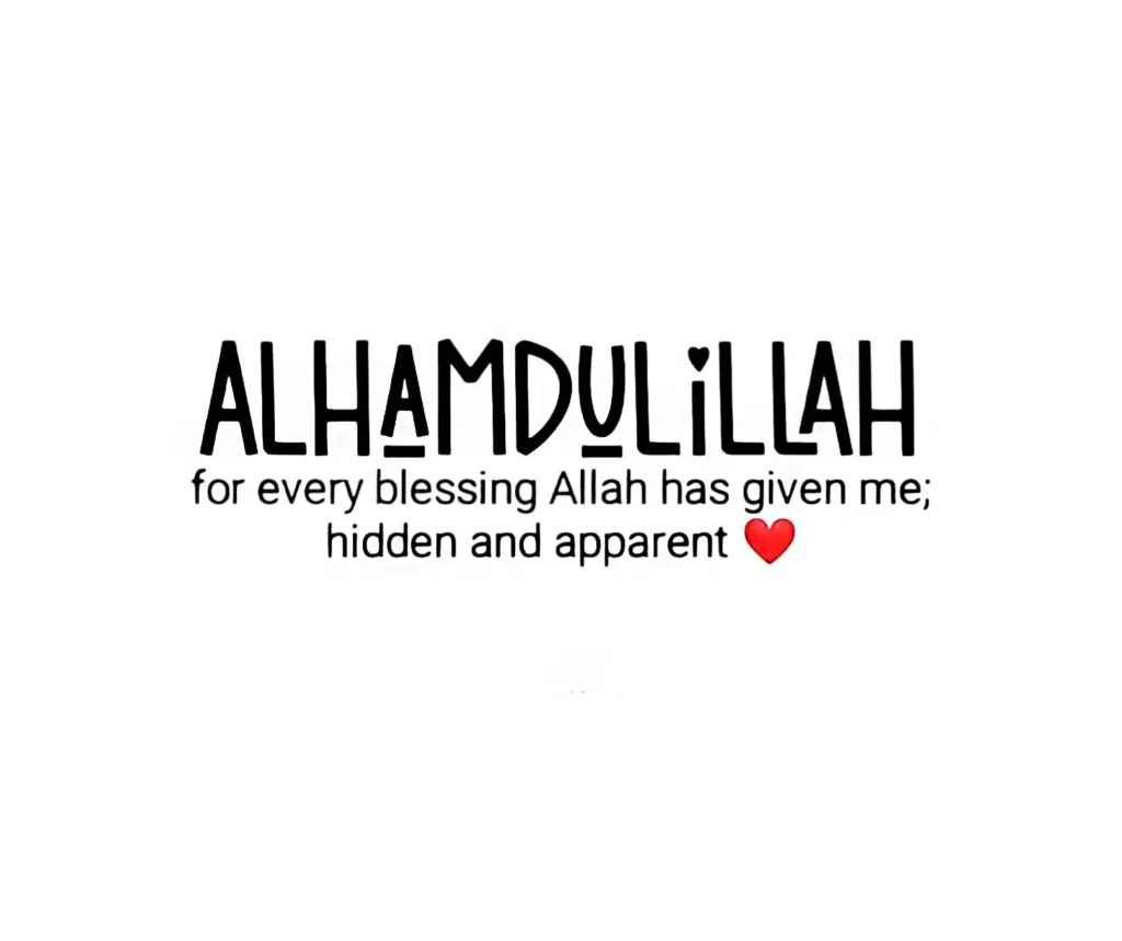 alhamdulillah for every blessing Allah has given me,, hidden and apparent