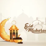 beautilful eid al fitr eid al adha eid mubarak greetings illustration background vector
