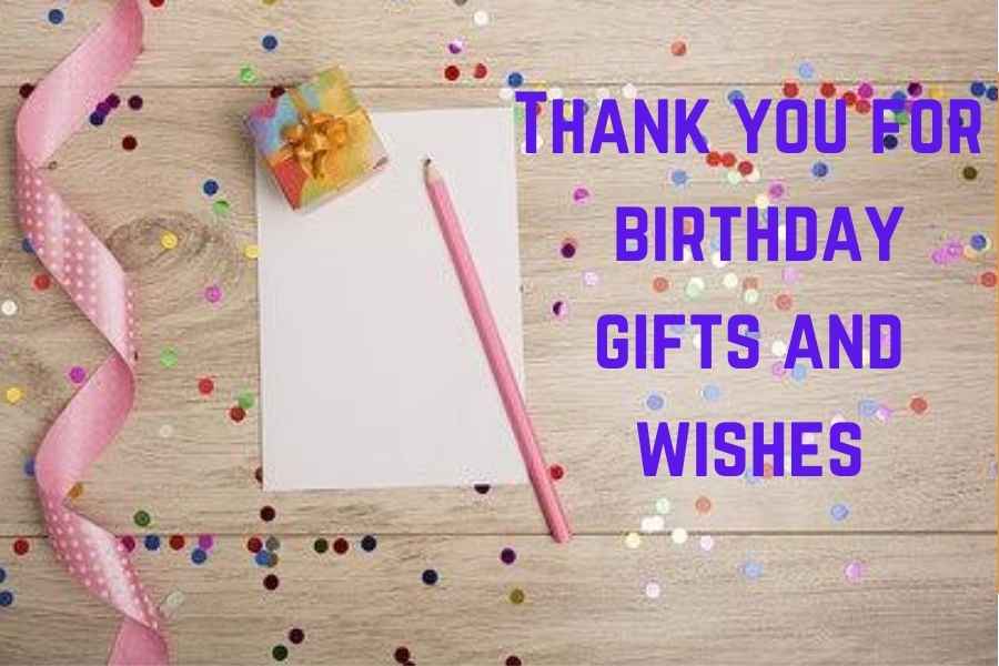 Birthday Gift And Wishes Thank You Note