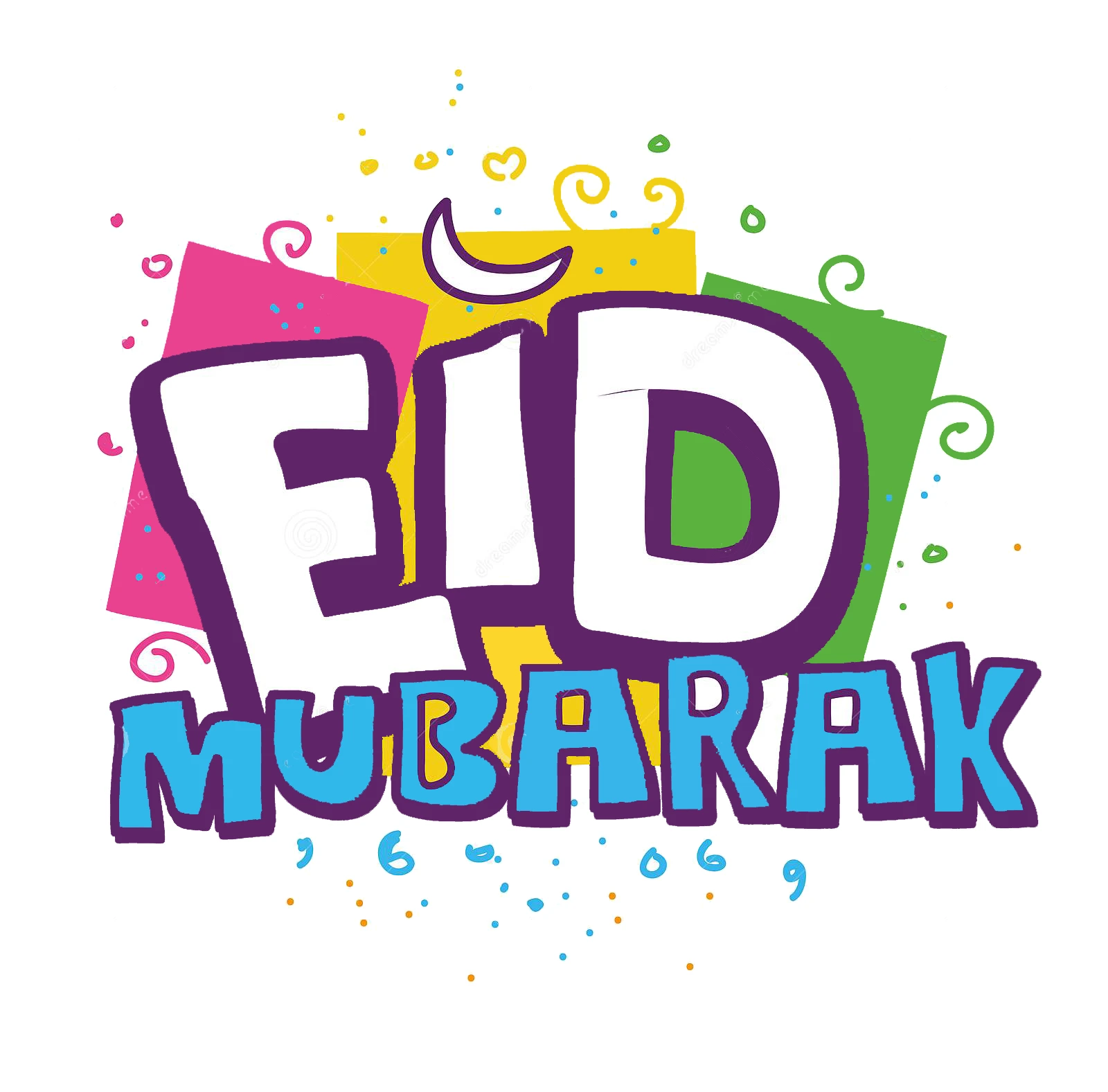 colorful amazing eid mubarak calligraphy illustrator file available further editing