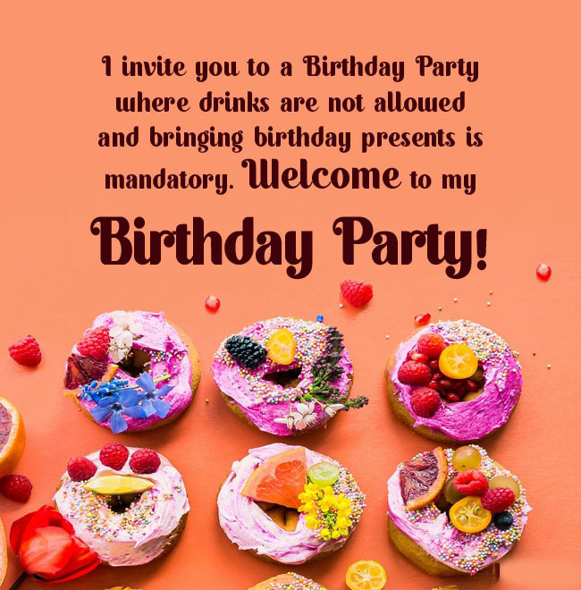 Funny Birthday Invitation Message
