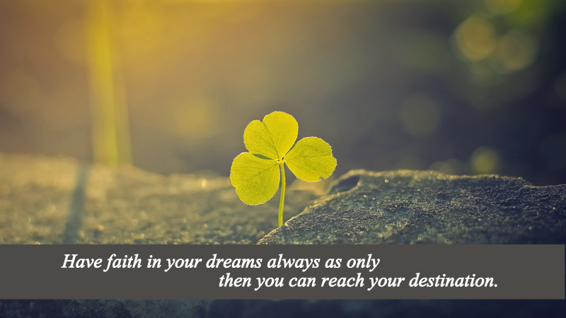 Have Faith In Your Dreams Always As Only Then You Can Reach Your Destination