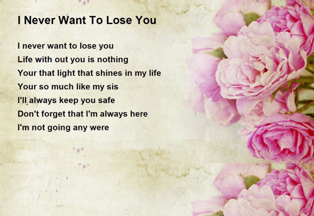 I Never Want To Lose You