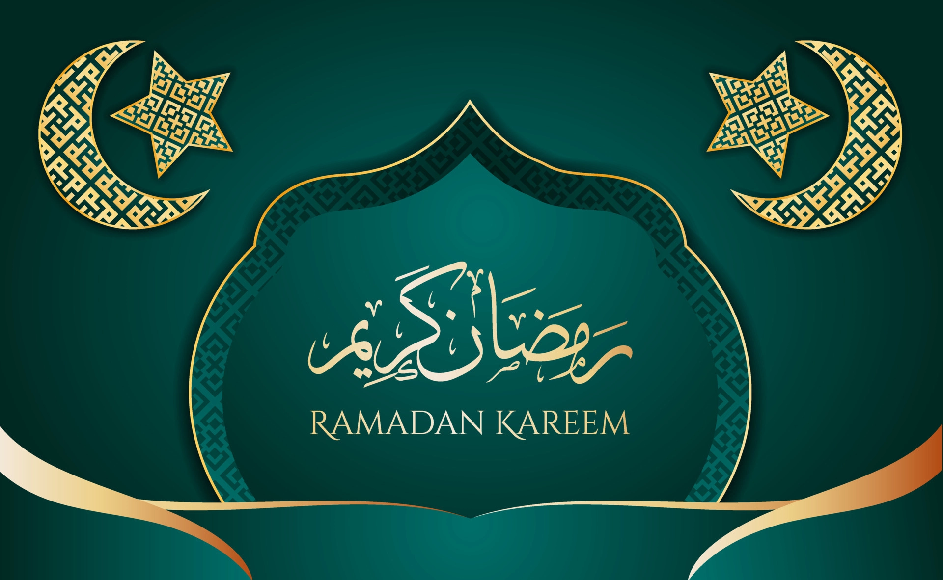 Ramadan Kareem Beautiful Greeting Card With Arabic Calligraphy Which Means Ramadan Kareem Islamic Background With Islamic Ornament And Mosaic Pattern Suitable Also For Eid Mubarak Free Vector