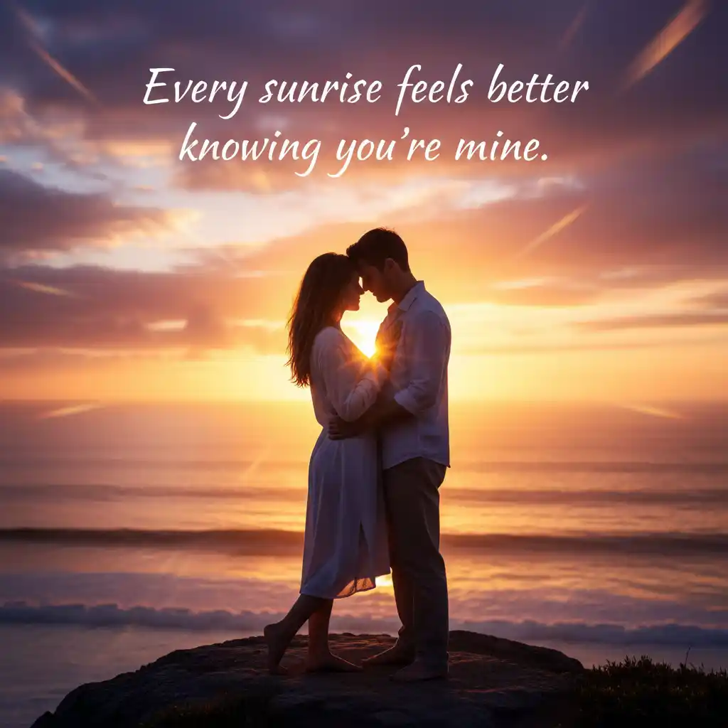 Every sunrise feels better knowing you’re mine.