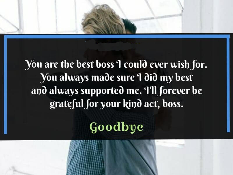 farewell message to boss