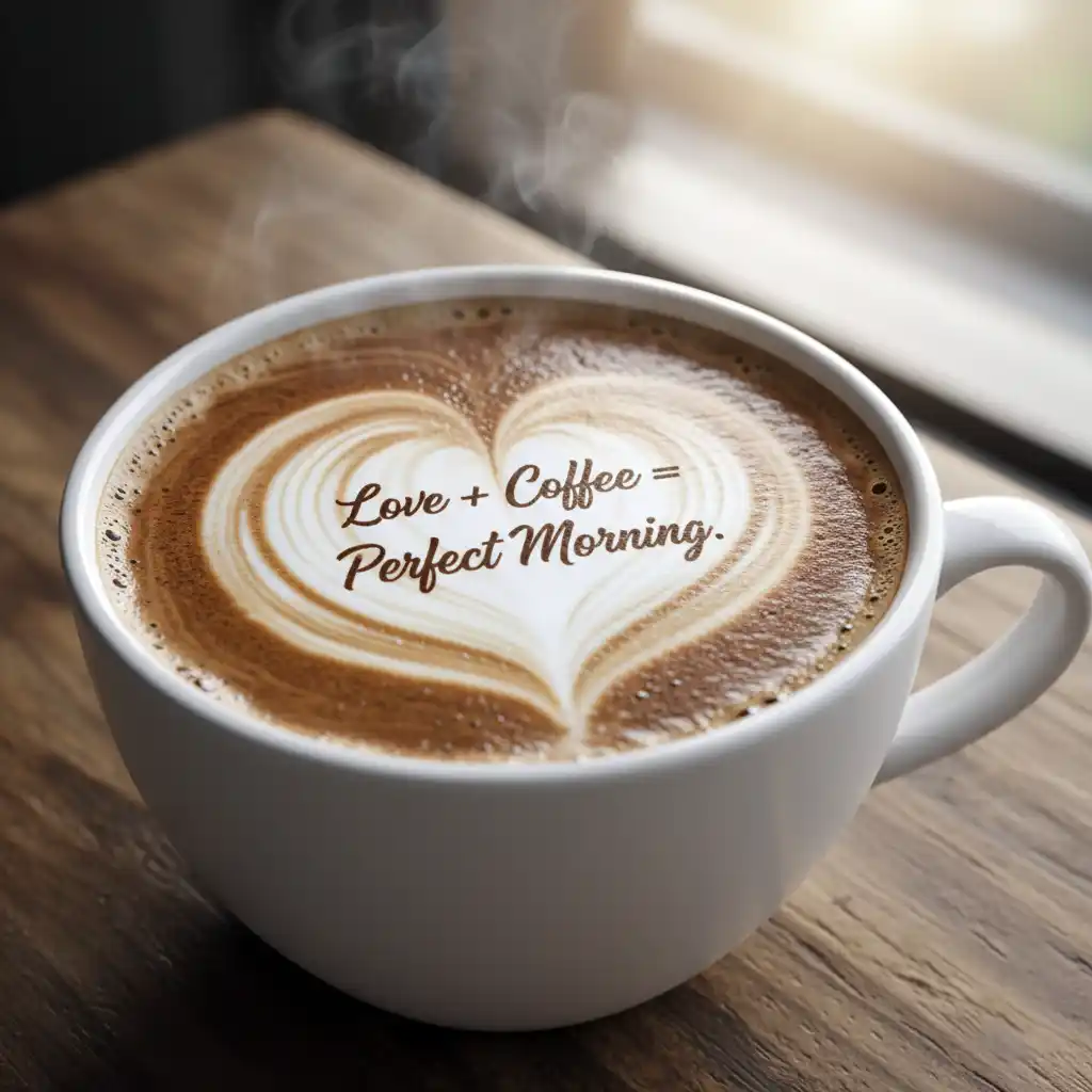 love coffee perfect morning heart latte art
