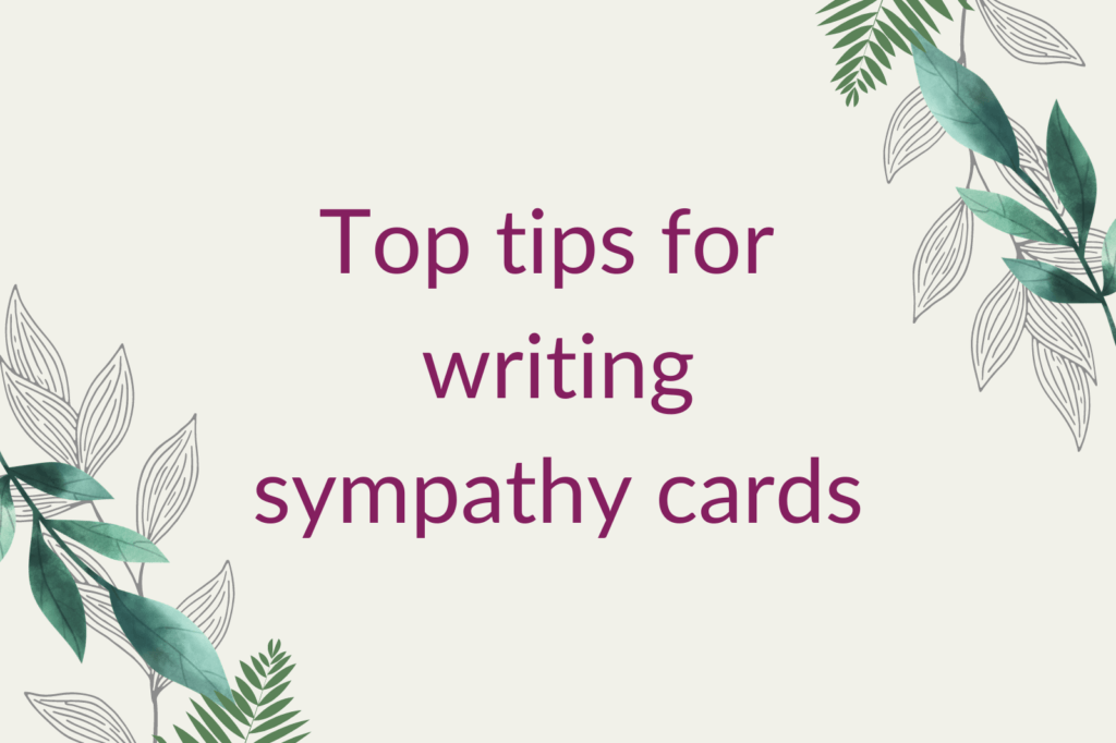 top tips writing sympathy