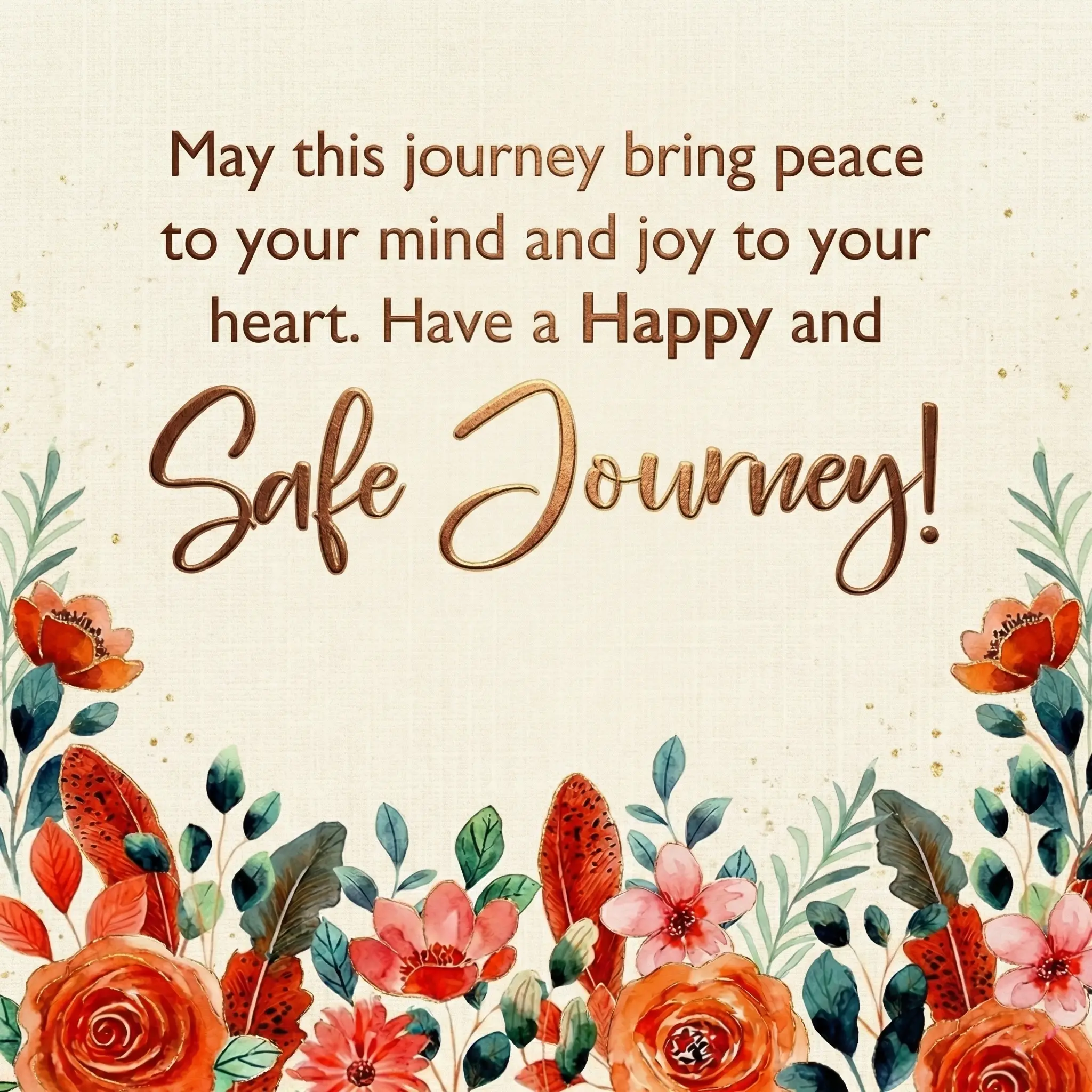 May this journey bring peace to your mind and joy to your heart have a happy and safe journey