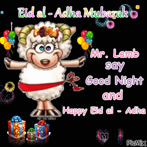 Ei al adha mubark mr. lamb say good night and happy eid al adha 1
