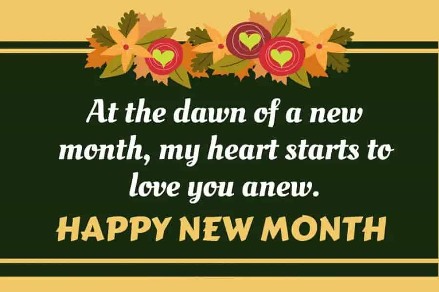 Happy New Month Messages for Lovers