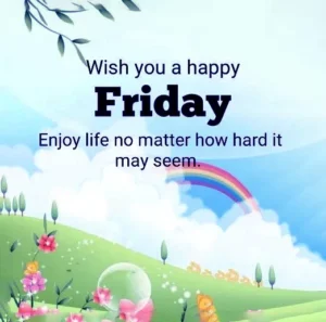 wish you a happy friday Enjoy life no matter how hard it may seem