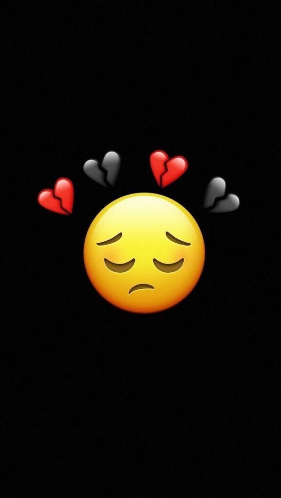 mood off dp emoji with red black broken heart hd 