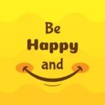 Be happy and smile background yellow tones_