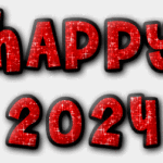 Glitter animated GIFs Merry Christmas and Happy New Year 2024