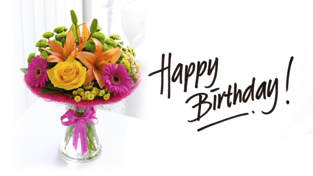 Happy Birthday with Flower HD Photo HD Wallpapers