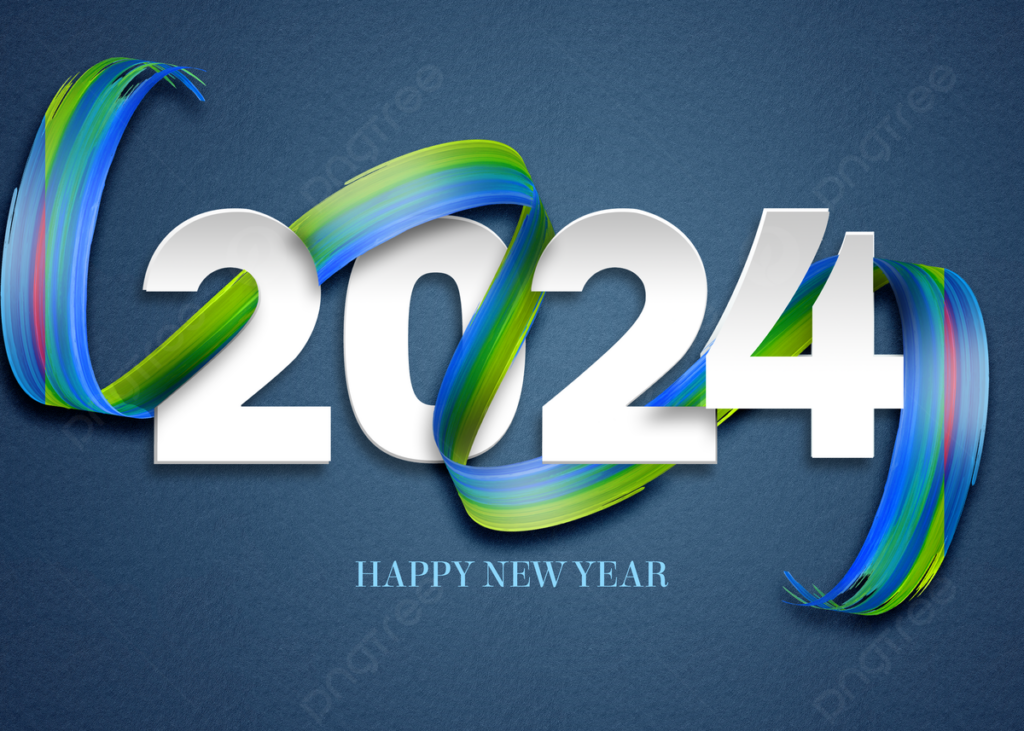 Motion Fluid Color Gradient Geometric 2024 New Year Festival Background