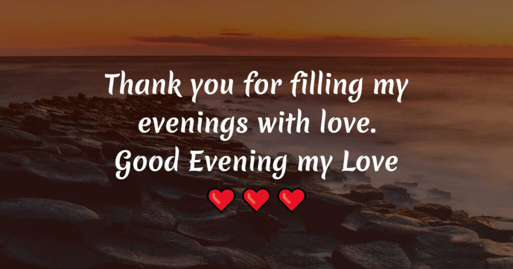 Thank you for filling my evenings with love. Good evening my love 1
