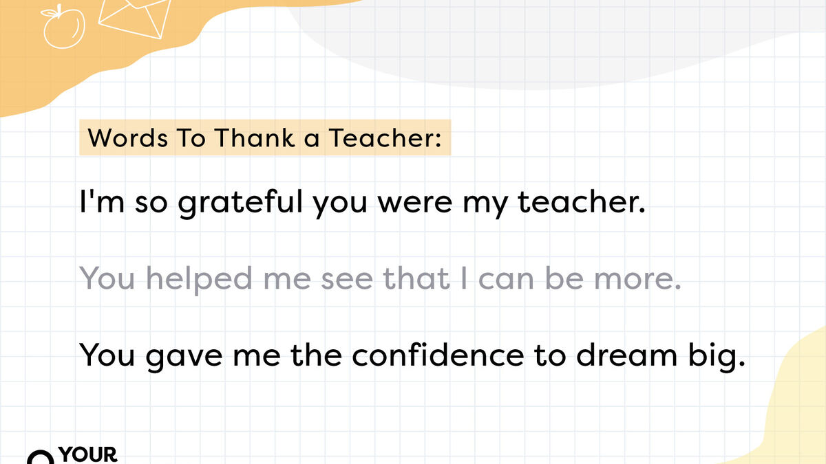 Words to Thank a Teacher
