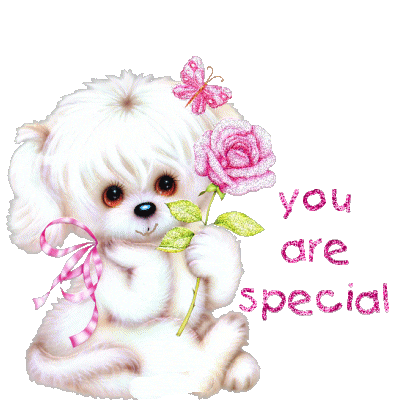 You Are Special Cute Puppy With Rose Flower Glitter