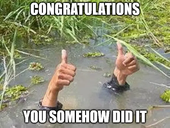 You somehow did it Flooding Thumbs up Congratulations Meme