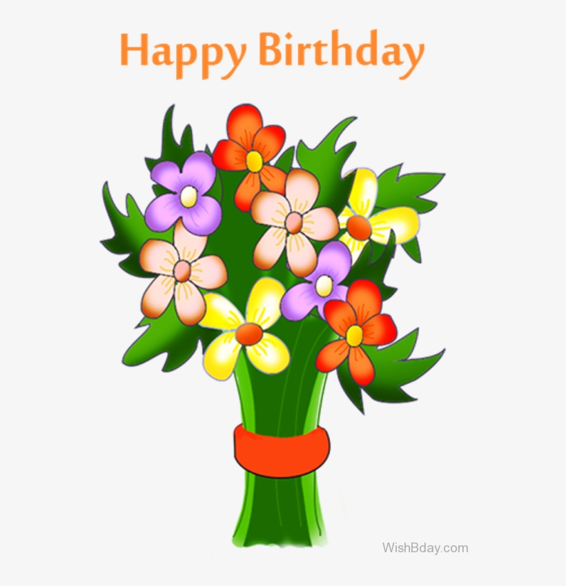 birthday wishes with bouquet vector transparent happy