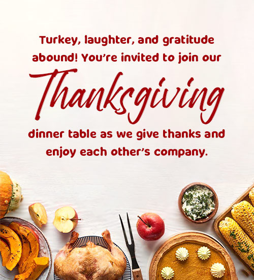 Thanksgiving Invitation Messages And Wording Ideas - 2024