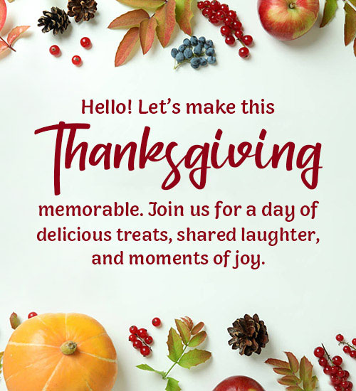 thanksgiving invitation text messages
