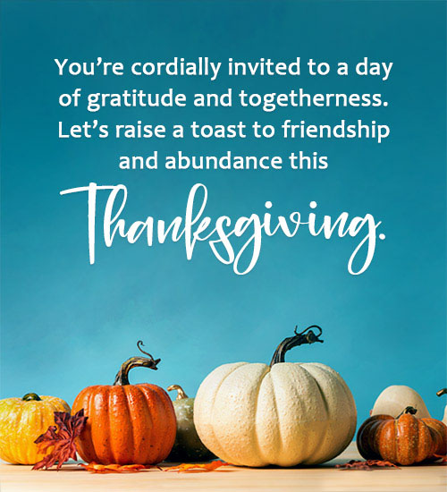 thanksgiving party invitation messages to friends