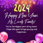 2024 Happy New Year. My Lovely Family Youre the biggest part of my heart. I hope this year brings you joy and happiness