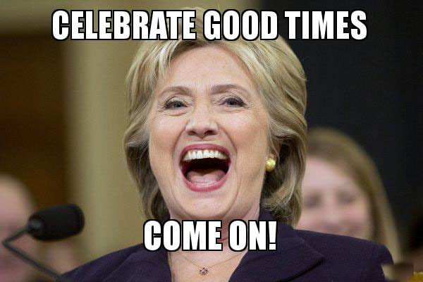 Celebrate good times COME ON Hillary Clinton Laughs