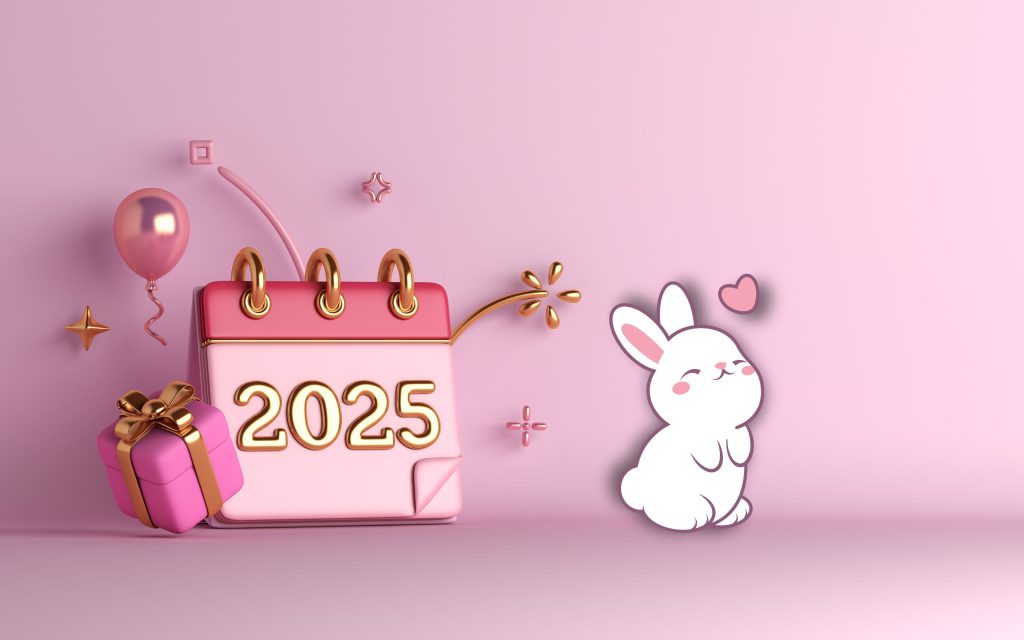 Happy New Year 2025 beautiful love wallpaper for your computer or smartphone 3840x2400