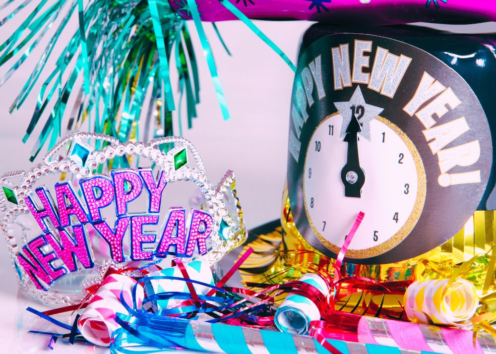 Happy new year with clock 2025 happy new year eve party image