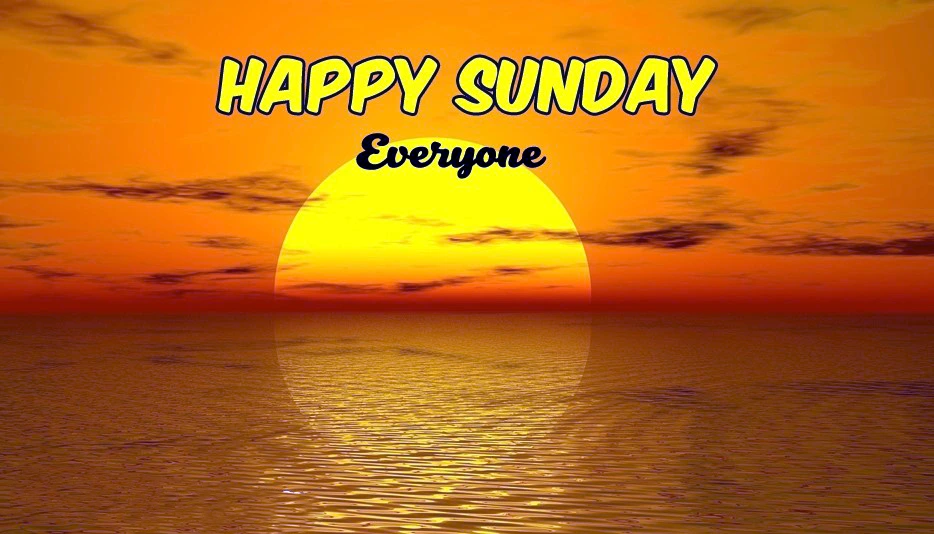 Happy sunday everyone sun rise on sea beach image