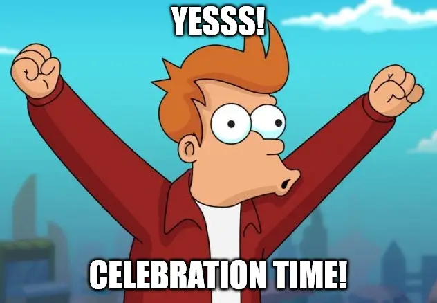 Yesss Celebration Time Celebrating Fry Meme
