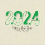 classic happy new year 2024 design with unique and modern numbers premium design image