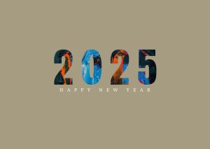 classic happy new year 2025 design with unique and modern numbers premium design image