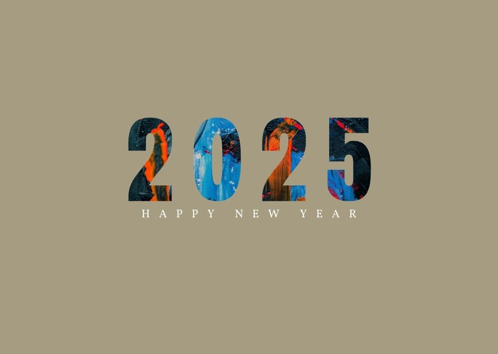 classic happy new year 2025 design with unique and modern numbers premium design image