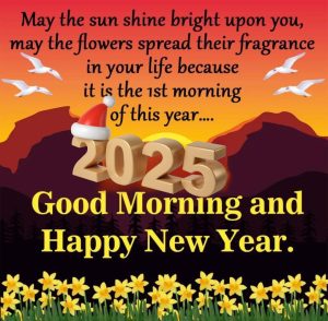 May the sun shine bright upon you, may the flowers spread their fragrance in your life because it is the 1st morning of this year…. 2025 Good Morning and Happy New Year