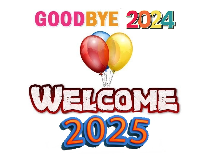 goodbye 2024 welcome 2025 clipart image