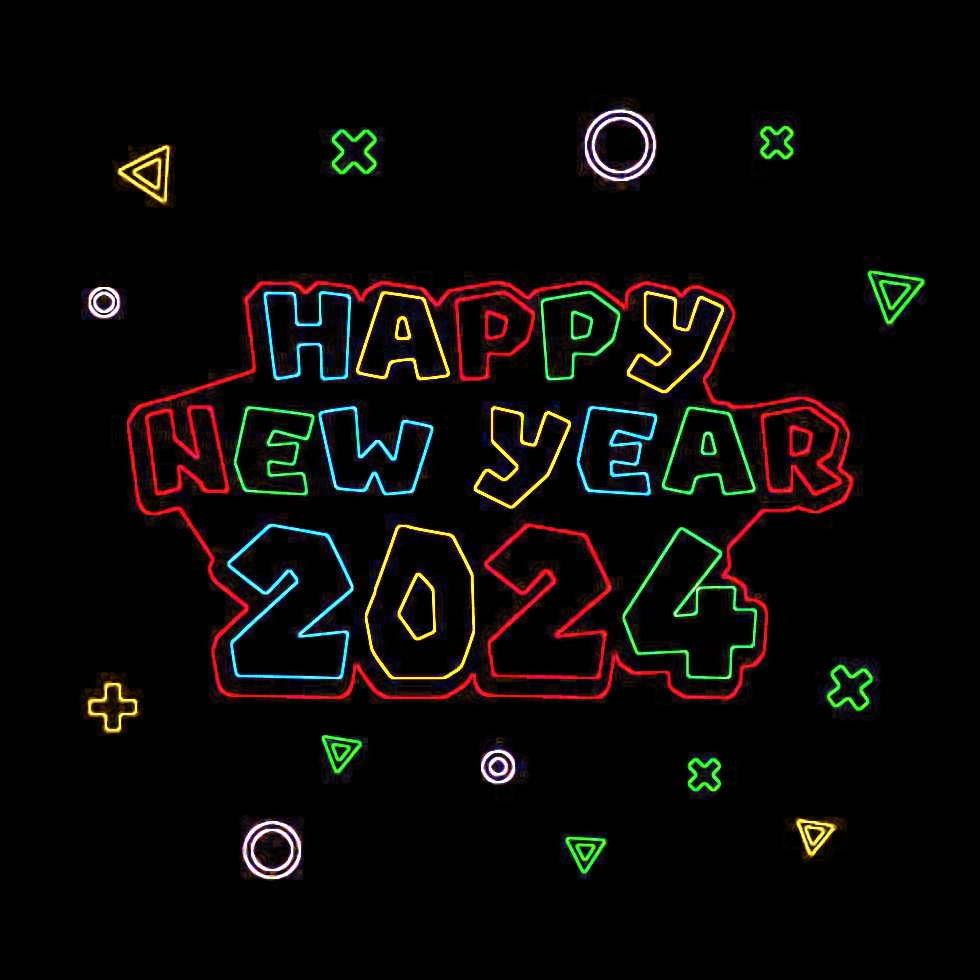 happy new year 2024 design colorful premium design for poster banner greeting and new year 2024 celebration vector