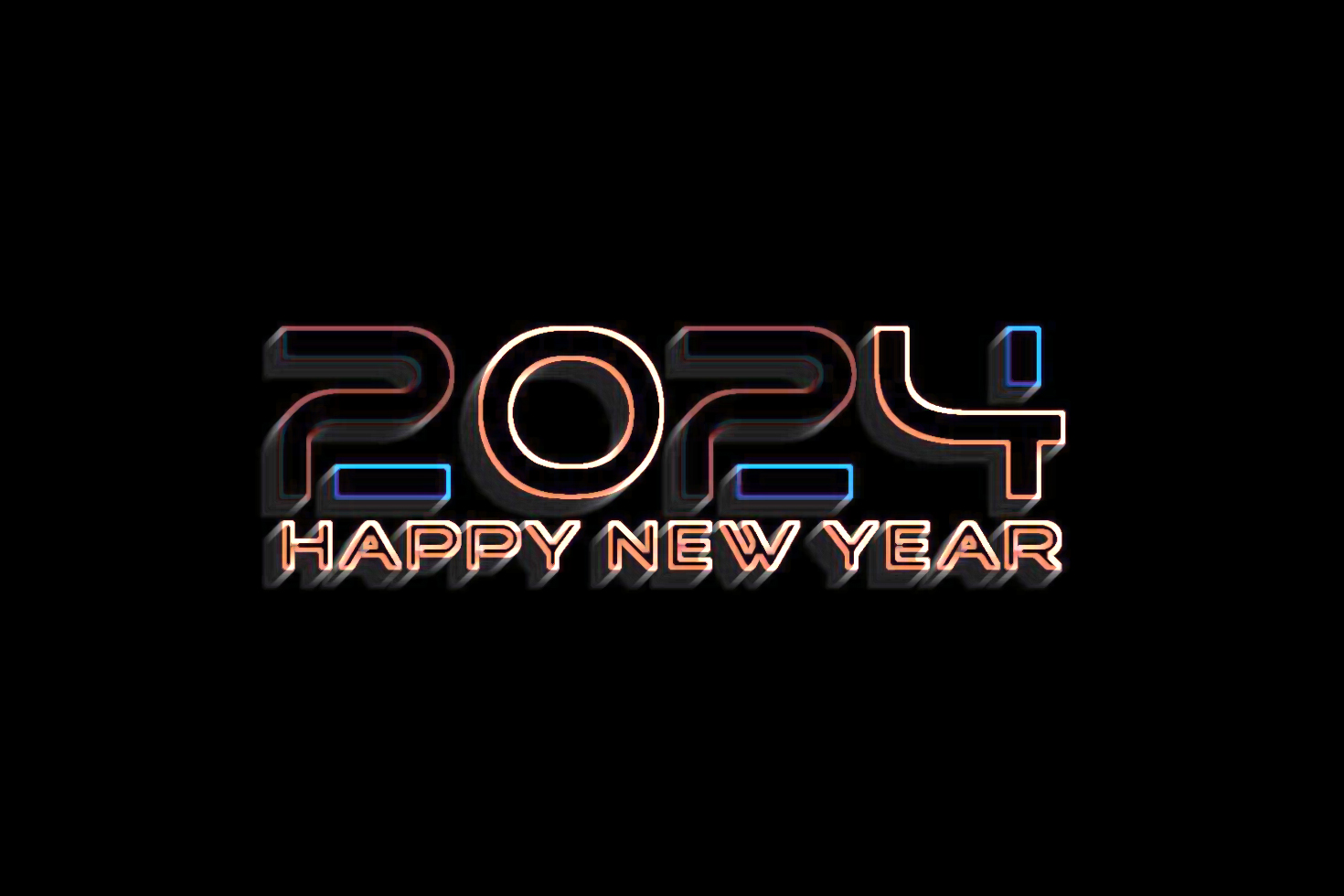 happy new year 2024 with retro 3d concept new year 2024 celebration concept free vector