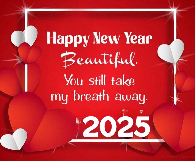 romantic new year 2025 wishes for her